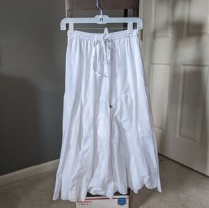Body Central Long Flowy White Layered Skirt Size Small